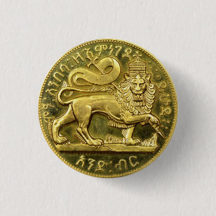 Lion of Judah Empire Ethiopia Rasta Reggae Roots Button