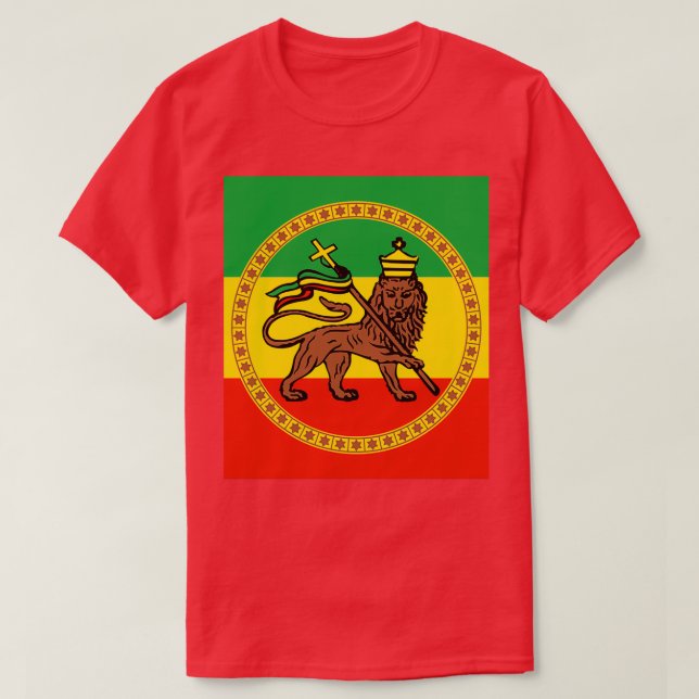 Lion of Judah Ethiopia Imperial Flag T-Shirt (Design vorne)