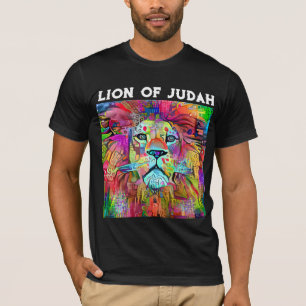 LION OF JUDAH FARBIGER CHRISTLICHER T - SHIRT