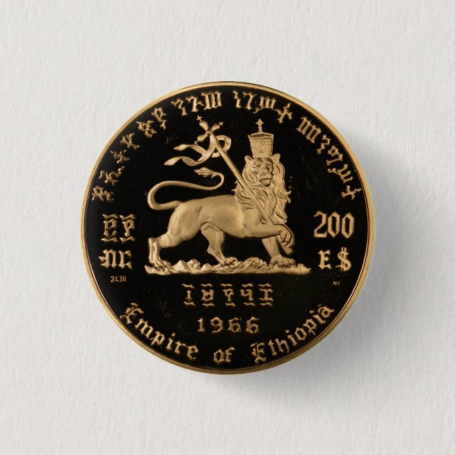 Lion of Judah - Haile Selassie - Rastafari Button (Vorderseite)