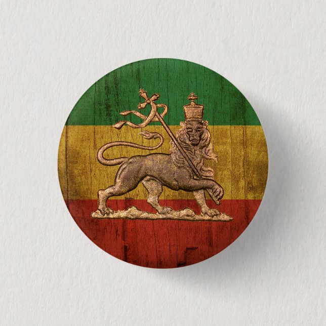 Lion of Judah - Haile Selassie - Rastafari Button (Vorderseite)