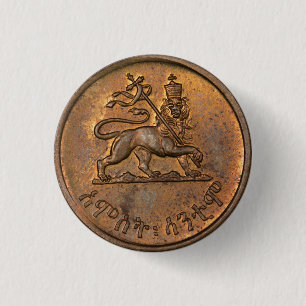 Lion of Judah - Haile Selassie - Rastafari Button