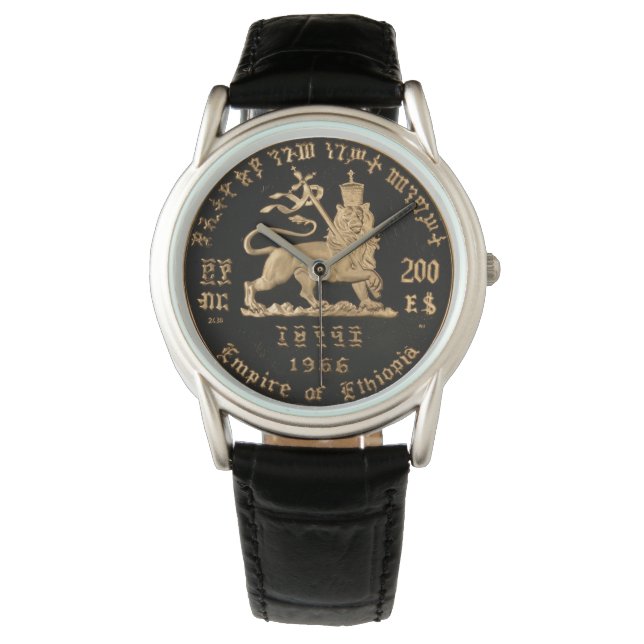 Lion of Judah - Haile Selassie - Rastafari Watch A Armbanduhr (Vorderseite)