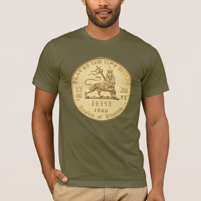 Lion of Judah - Jah Army Gold - Rasta Reggae Shirt (Vorderseite)