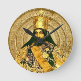Lion of Judah Jah Army Haile Selassie Rasta Roots Runde Wanduhr
