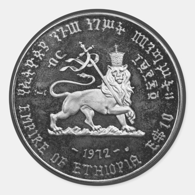 Lion of Judah Jah Army INI Haile Selassie Rasta Runder Aufkleber (Vorderseite)