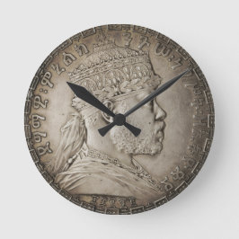 Lion of Judah Jah Army Menelik II Rasta Roots Runde Wanduhr