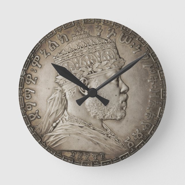 Lion of Judah Jah Army Menelik II Rasta Roots Runde Wanduhr (Vorderseite)