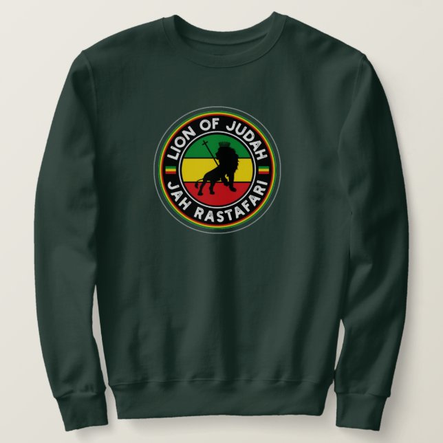 Lion of Judah Jah Rastafari Rasta Roots Sweater Sweatshirt (Design vorne)