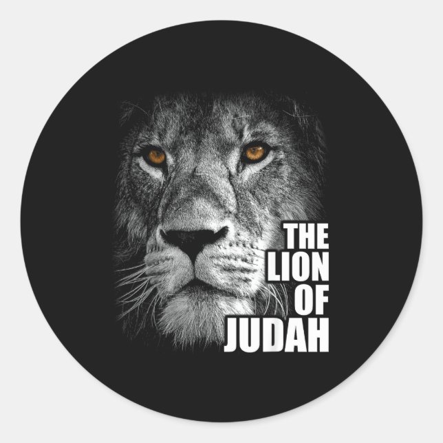 Lion Of Judah Jesus Christian Faith Over Fear  Runder Aufkleber (Vorderseite)