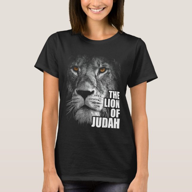 Lion Of Judah Jesus Christian Faith Over Fear  T-Shirt (Vorderseite)