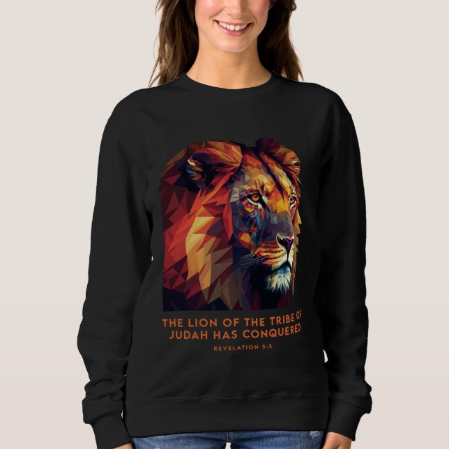 Lion of Judah Jesus Revelation Bible Verse Christi Sweatshirt (Vorderseite)