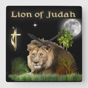 Lion Of Judah Quadratische Wanduhr