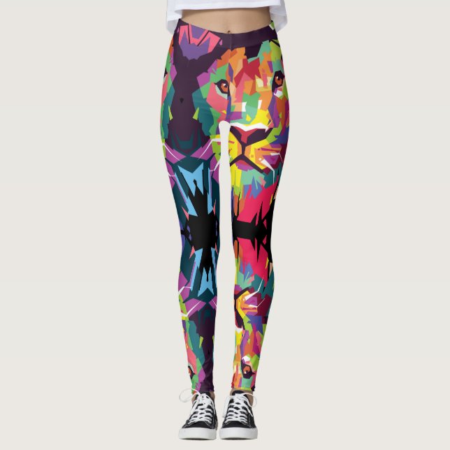 Lion of Judah - Rasta Poly - Power Yoga Leggings (Vorderseite)