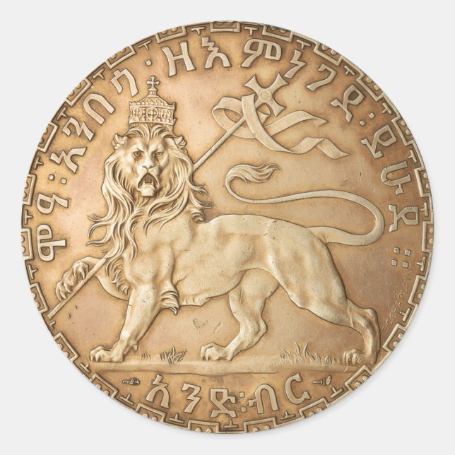 Lion of Judah Rasta Reggae Roots Jah Rastafari  Runder Aufkleber (Vorderseite)