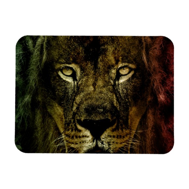 Lion of Judah - Rastafara - Reggae Rasta Magnet (Horizontal)