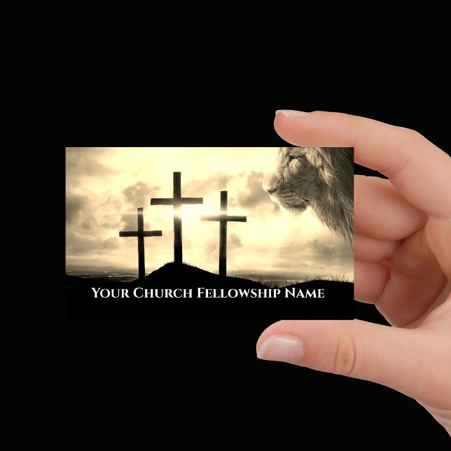 Lion of Judah Three Crosses Golden Sunset Church Visitenkarte (Lion of Judah Three Crosses Golden Sunset Church Business Card
)