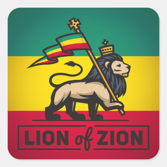 Lion of Zion - Haile Selassie - Rastafari Sticker (Vorderseite)