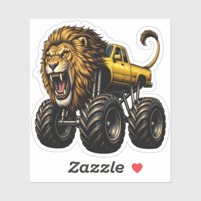 Lion Off Road Monster Truck Aufkleber (Blatt)