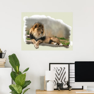 Lion on Erholung Lion Lovers Art Poster