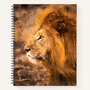 Lion Painting Golden King Art Notizbuch