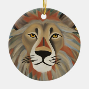 Lion Painting Keramik Ornament
