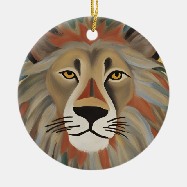 Lion Painting Keramik Ornament (Vorne)