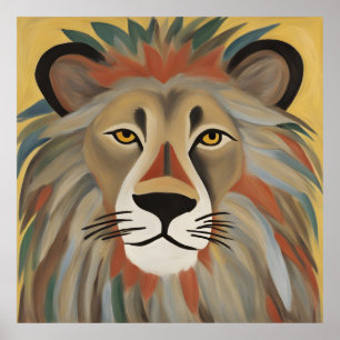 Lion Painting Poster