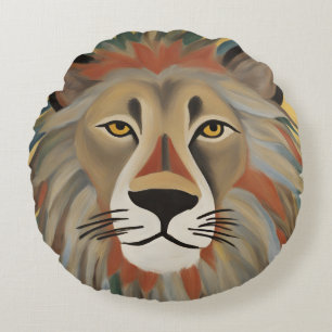 Lion Painting Rundes Kissen