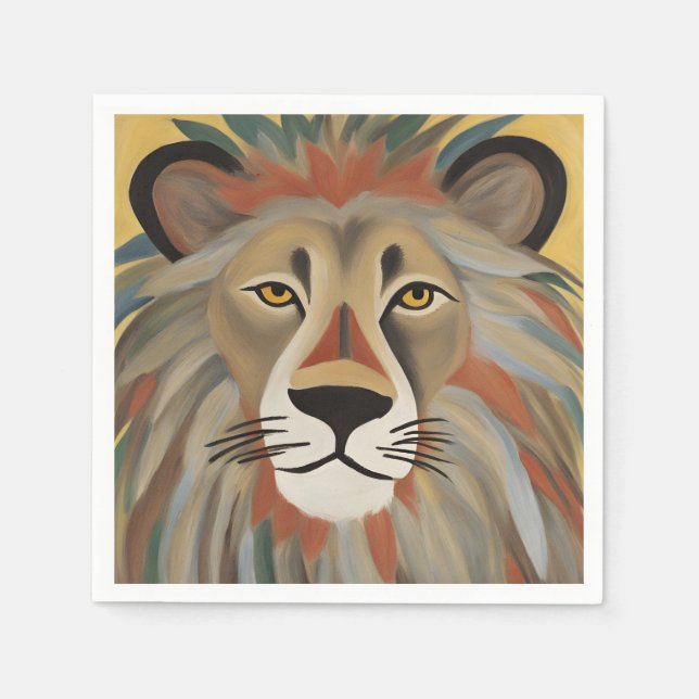 Lion Painting Serviette (Vorderseite)
