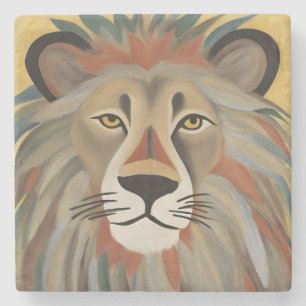 Lion Painting Steinuntersetzer