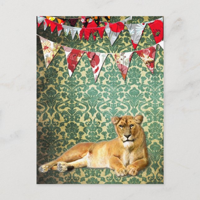 Lion Party Postcard Postkarte (Vorderseite)