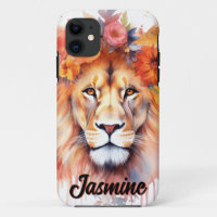 Lion Pastel Blume Safari Watercolor Savannah Cat