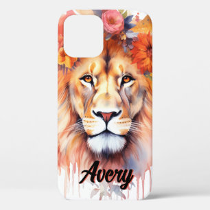 Lion Pastel Blume Safari Watercolor Savannah Cat Case-Mate iPhone Hülle