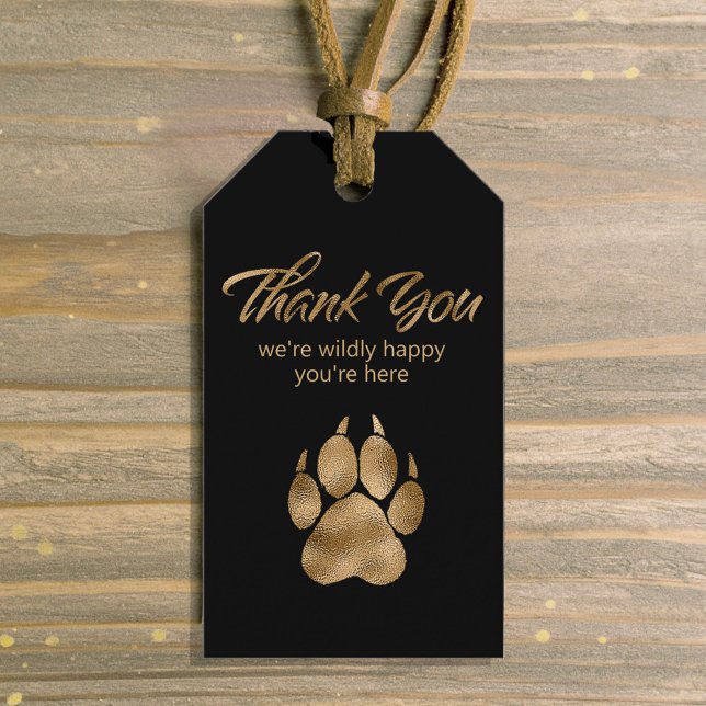 Lion Pawprint Vielen Dank Black Gold ID1148 Geschenkanhänger (Von Creator hochgeladen)