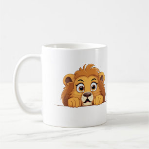 Lion Peeking Niedlich Adorable Funny Animal Cartoo Kaffeetasse