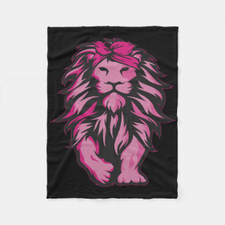 Lion Pink Bandana Breast Cancer Awareness Survivor Fleecedecke