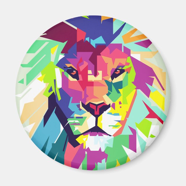 Lion | Pop Art Magnet (Vorne)