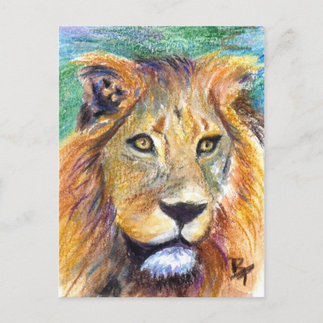 Lion Portrait ACEO Postkarte (Vorderseite)
