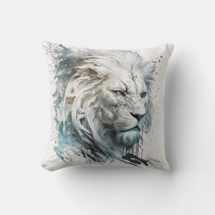 Lion Portrait Animal Painting Wildlife Kissen