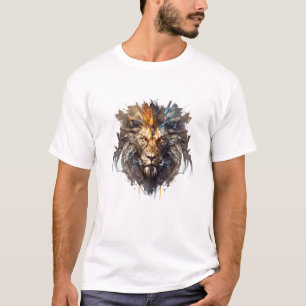 Lion Portrait Animal Painting Wildlife T-Shirt