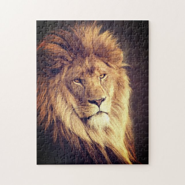 Lion Portrait Fotografie Puzzle (Vertikal)