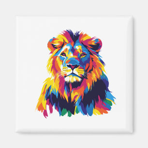 Lion Portrait Illustration Aquarellmalerei Magnet