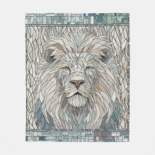 Lion Portrait Mosaik Art Fleecedecke