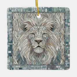 Lion Portrait Mosaik Art Keramikornament
