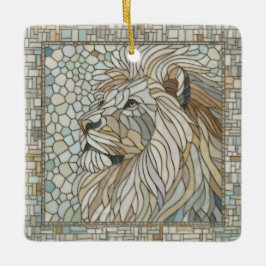 Lion Portrait Mosaik Art Keramikornament