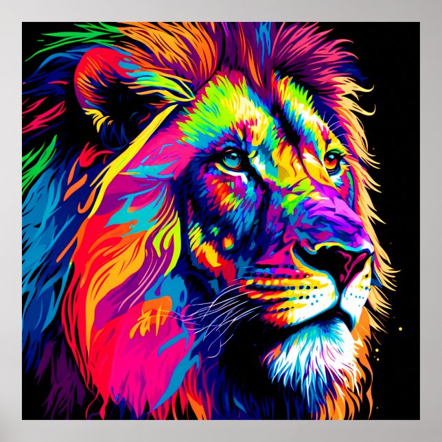 Lion Portrait Painting Poster (Vorne)