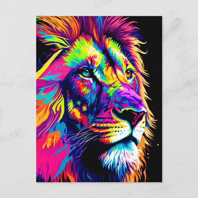Lion Portrait Postkarte (Vorderseite)