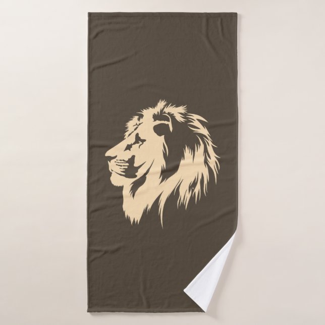 Lion Portrait (Sand) Badehandtuch (Badehandtuch)