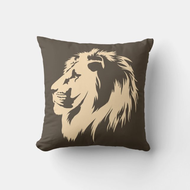 Lion Portrait (Sand) Kissen (Vorderseite)